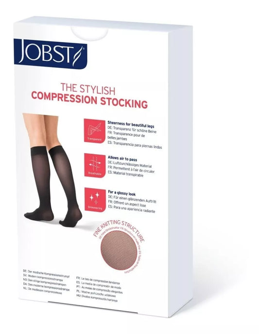 CALCETIN DE COMPRESIÓN RODILLA ALTA TRANSPARENCIA - JOBST ULTRASHEER PUNTA CERRADA