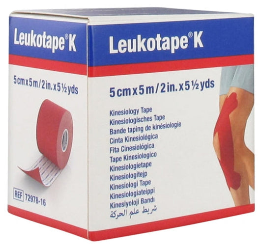 CINTAS ADHESIVAS ELÁSTICAS PARA VENDAJE NEUROMUSCULAR - LEUKOTAPE K